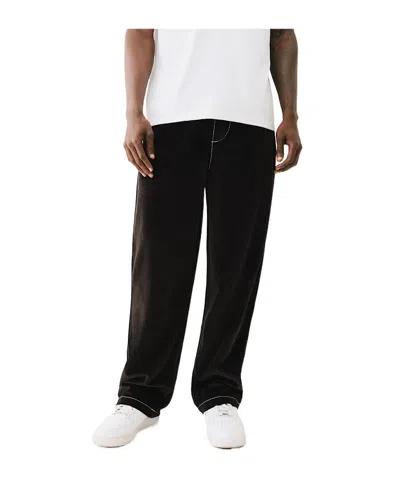 True Religion Velour Big T Straight Pant In Black