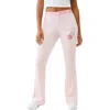 True Religion Velour Bootcut Track Pants In Pink