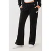 True Religion Velour Straight Leg Pants In Jet Black