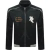 True Religion Velour Track Jacket Green In Black