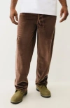 True Religion Velvet Big T Pants In Bracken/gold