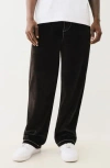 True Religion Velvet Big T Pants In Jet Black/shiny Nickel