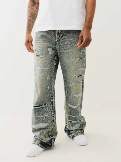 True Religion Vinny Distressed Super T Flap Ultra Baggy Jean