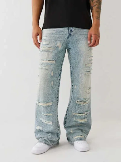 True Religion Vinny Distressed Ultra Baggy Jean In Blue