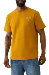 True Religion Men's Short Sleeve Vintage Puff Buddha T-shirt In Orange