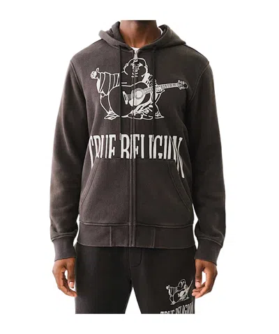 True Religion Vintage Buddha Zip Hoodie In Black
