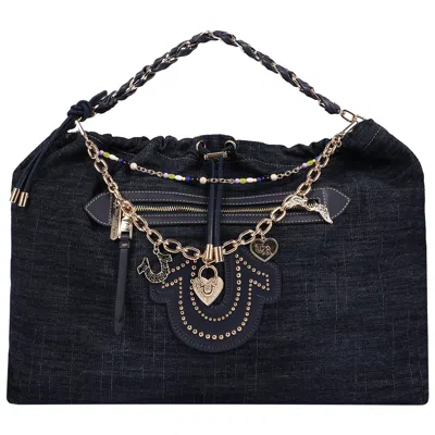 True Religion Vintage Chain Denim Hobo Bag In Black