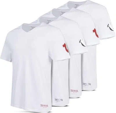 True Religion V-neck Undershirts 4 Pack In White