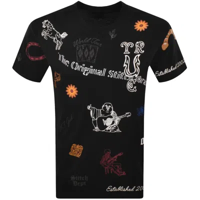 True Religion Western Doodle T Shirt Black