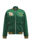 True Religion Western Velvet Bomber Jacket In Green