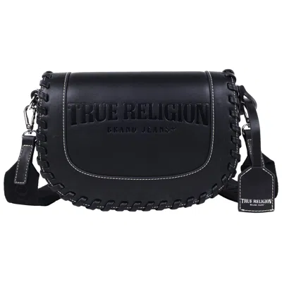 True Religion Whip Stitch Saddle Bag In Black
