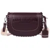 True Religion Whipstitched Saddle Bag In Burgundy