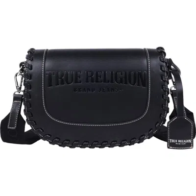 True Religion Whipstitched Saddle Bag In Black