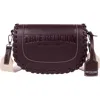 True Religion Whipstitched Saddle Bag In Burgundy