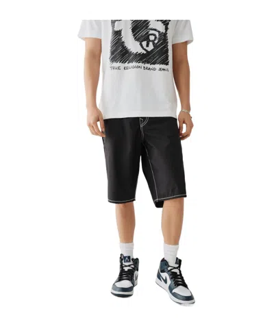 True Religion Wide-leg Beach Shorts In Black