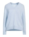 True Religion Woman Sweater Sky Blue Size L Wool, Polyamide In Blue