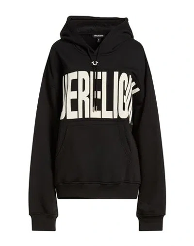 True Religion Woman Sweatshirt Black Size L Cotton, Polyester