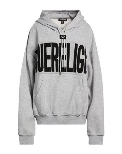 True Religion Woman Sweatshirt Grey Size L Cotton, Polyester In Gray