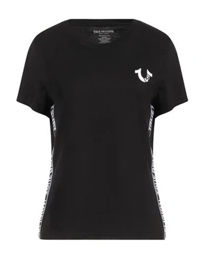 TRUE RELIGION TRUE RELIGION WOMAN T-SHIRT BLACK SIZE L COTTON
