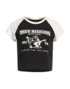 True Religion Woman T-shirt Black Size L Cotton, Elastane In Black