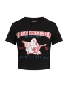 True Religion Woman T-shirt Black Size L Cotton, Elastane In Black