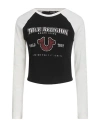 True Religion Woman T-shirt Black Size L Cotton, Elastane