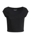 True Religion Woman T-shirt Black Size L Cotton, Elastane In Black