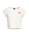 True Religion Woman T-shirt Ivory Size M Polyester, Rayon, Elastane In Neutral