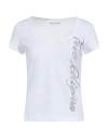 True Religion Woman T-shirt White Size L Cotton, Elastane