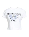 True Religion Woman T-shirt White Size L Cotton, Elastane