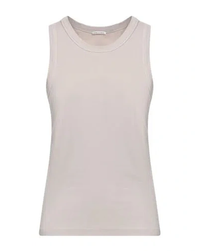True Religion Woman Tank Top Light Grey Size L Cotton, Viscose, Elastane In Neutral