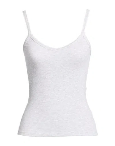 True Religion Woman Tank Top Light Grey Size S Cotton, Elastane In White