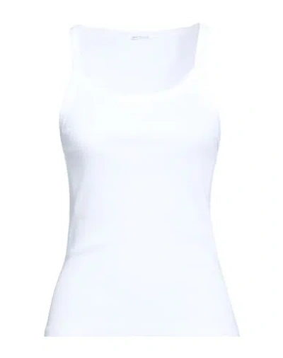True Religion Woman Tank Top White Size L Cotton, Viscose, Elastane