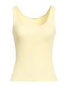 True Religion Woman Tank Top Yellow Size L Cotton, Viscose, Elastane
