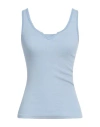 True Religion Woman Top Light Blue Size Xs Cotton, Viscose, Elastane