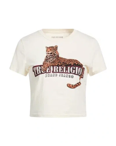 True Religion Woman T-shirt Cream Size L Cotton, Elastane In White