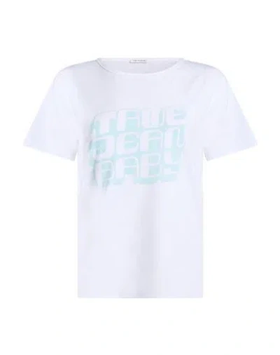 True Religion Woman T-shirt White Size L Cotton, Elastane