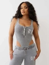 True Religion Women's Acid Washed Bodysuit In Gray