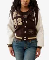 True Religion Women's Embroidered Varsity Jacket In Brown