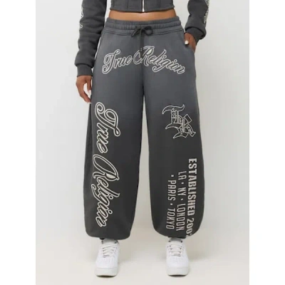 True Religion Women's Appliqu� Washed Baggy Jogger Pants In Gray