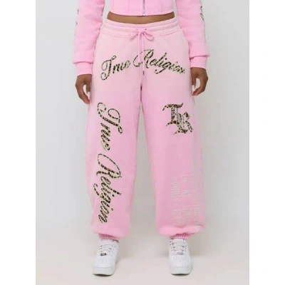 True Religion Women's Appliqu� Washed Baggy Jogger Pants In Pink