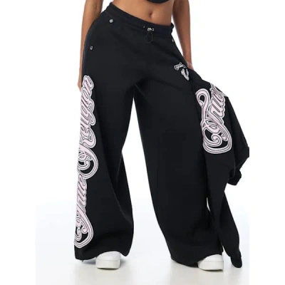 True Religion Women's Appliqu� Wide Leg Sweatpant In Black