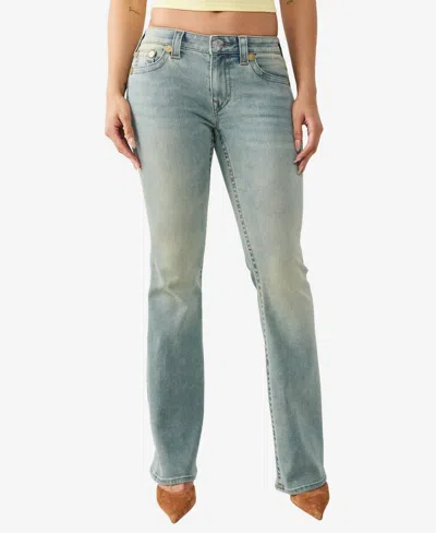 True Religion Women's Arch Logo Becca Mid-rise Bootcut Jeans In Blue