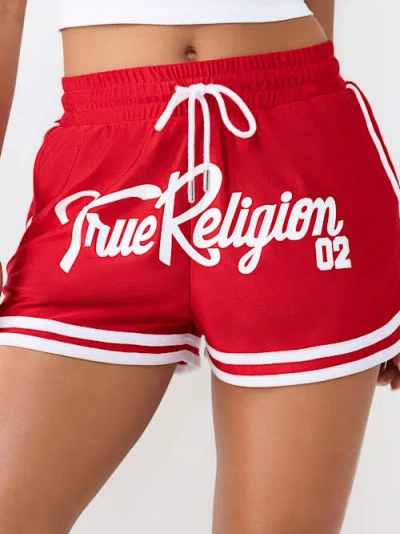 True Religion Women's Athletic Mesh Sporty Short In Red