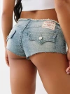 True Religion Women's Bandless Waist Hot Denim Shorts