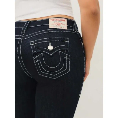 True Religion Women's Becca Big T Flap Bootcut Jean In Blue