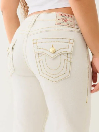 True Religion Women's Becca Big T Lurex Mid Rise Bootcut Jean