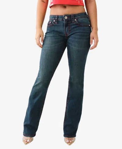 True Religion Women's Becca Big T Mid Rise Bootcut Jeans In Blue