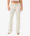 True Religion Women's Becca Bootcut Big T Lurex Jeans In Optic White