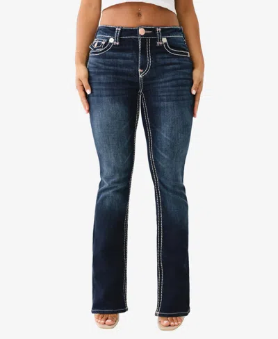 True Religion Women's Becca Bootcut Super T Flap Jean In Dark Stone Fox